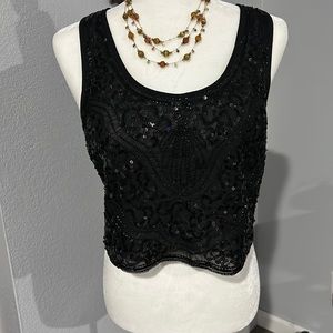 Forever 21 black beaded and sequin tank.